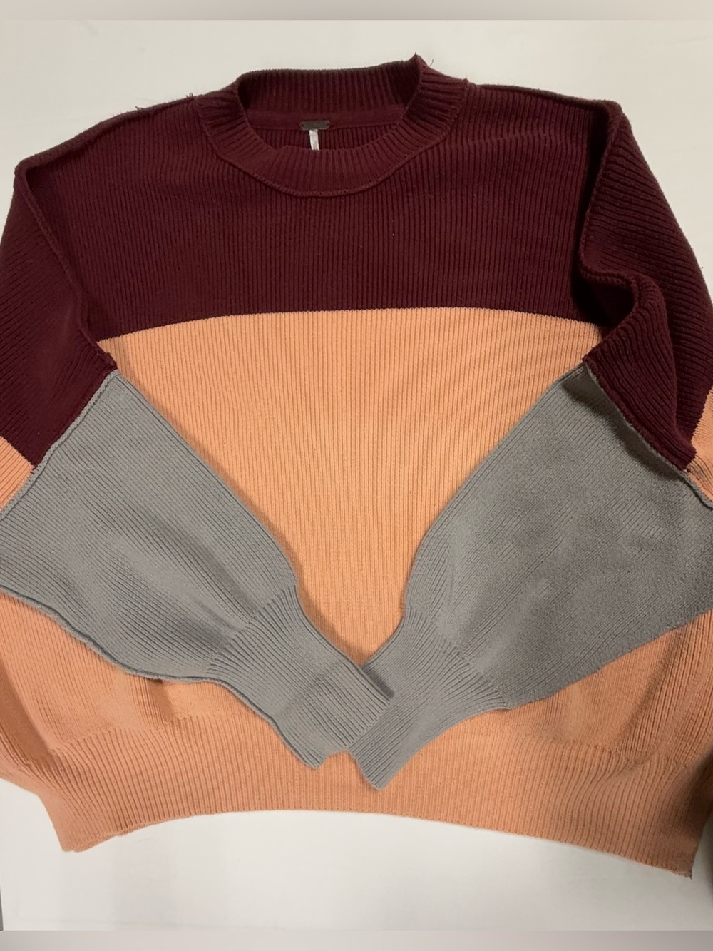 Free People Easy Street Color Block Sweater Oversized Size S
